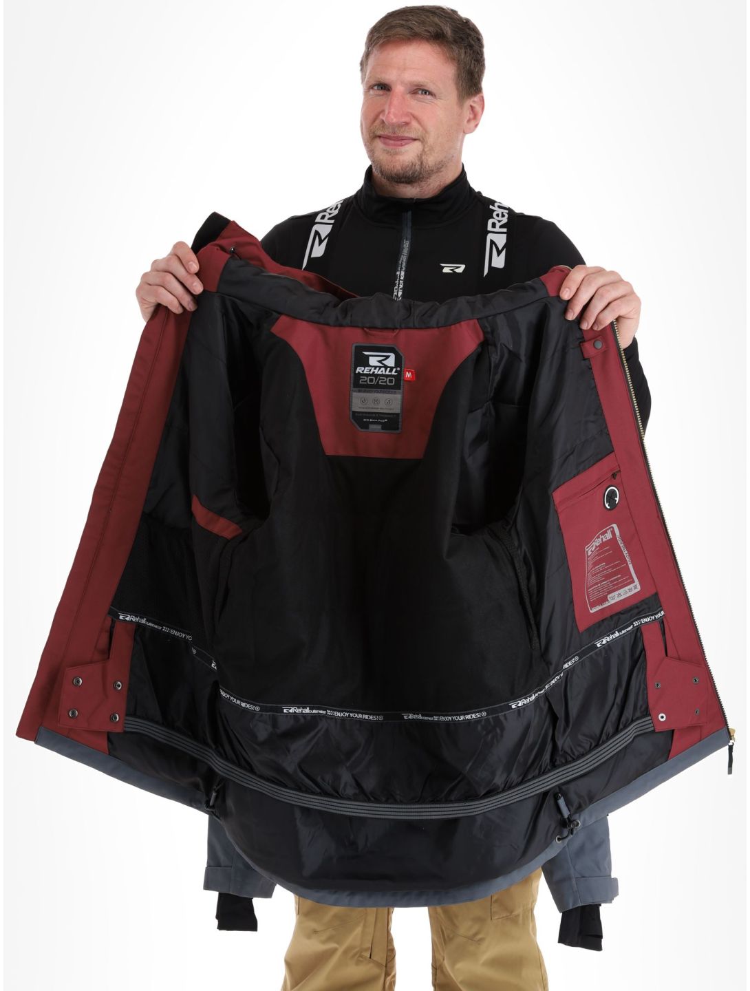 Rehall, Drago-R ski jacket men Oxblood black, grey, red 