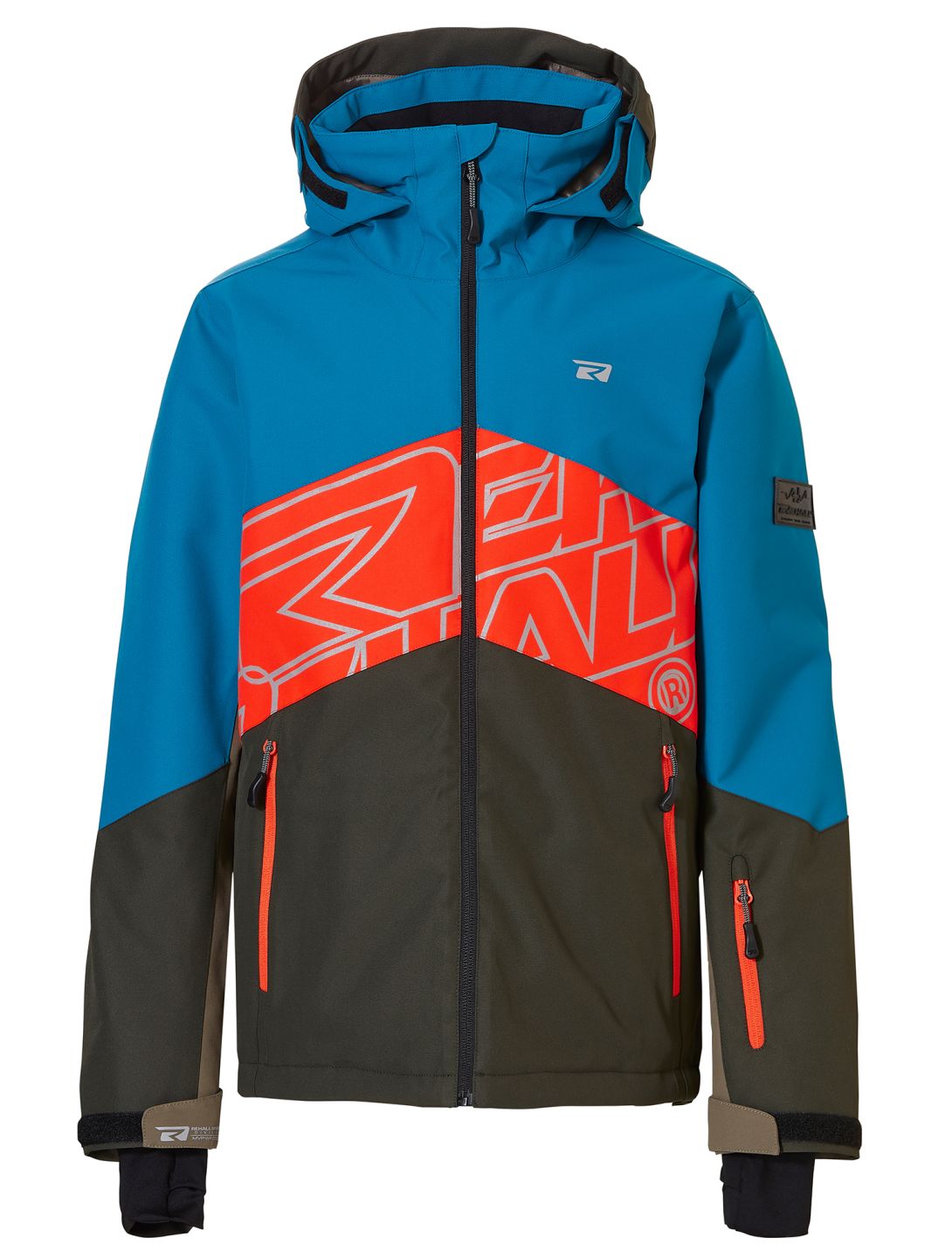 Rehall, Jonny-R ski jacket kids Petrol green, grey, red 