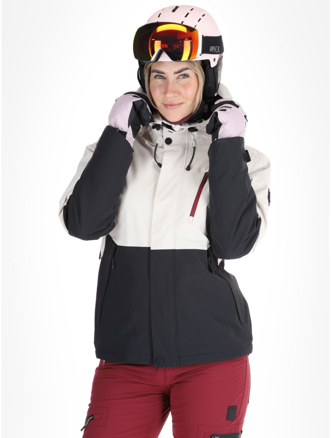 Rehall, Liza-R ski jacket women Moonbeam beige, black 