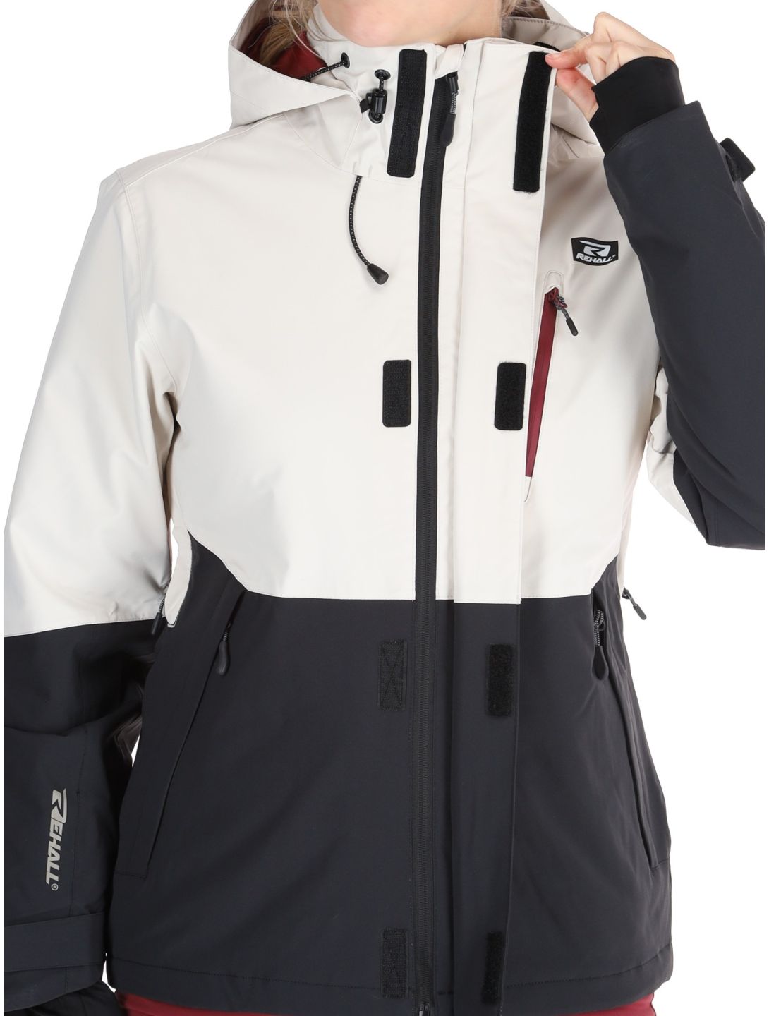 Rehall, Liza-R ski jacket women Moonbeam beige, black 