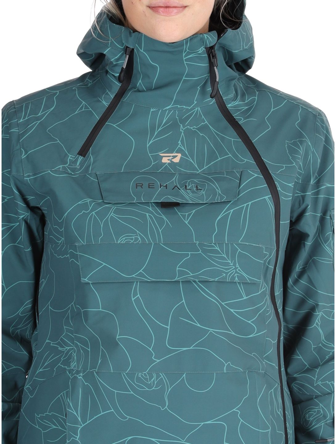 Rehall, Lou-R ski jacket women Roses Smoke Pine green 