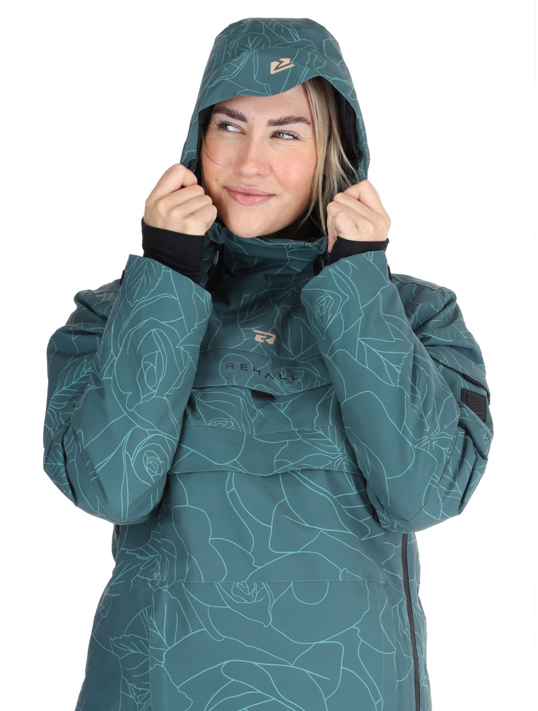 Rehall, Lou-R ski jacket women Roses Smoke Pine green 