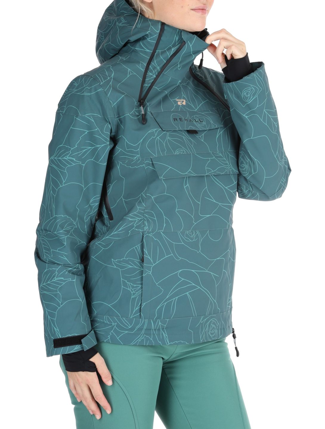 Rehall, Lou-R ski jacket women Roses Smoke Pine green 