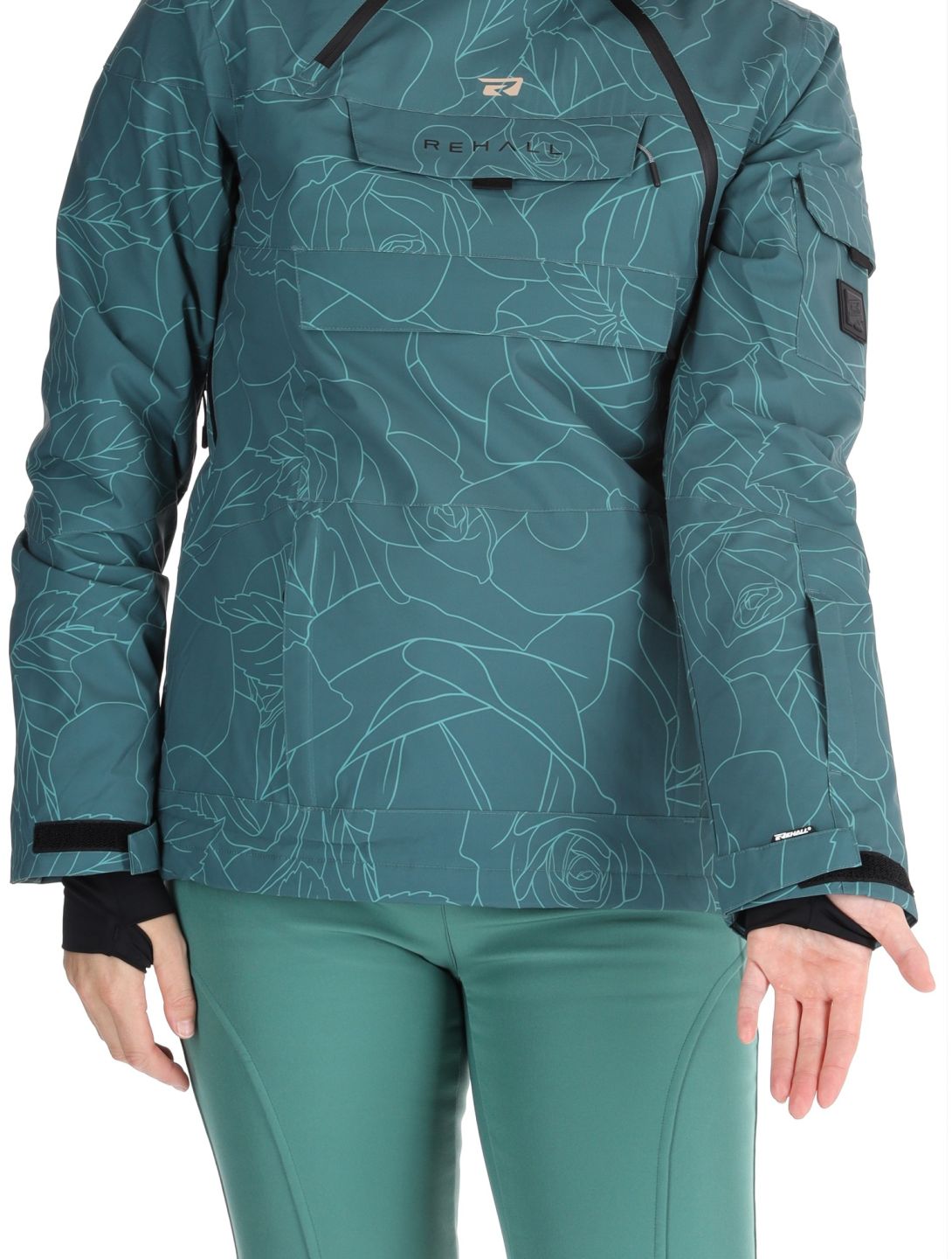 Rehall, Lou-R ski jacket women Roses Smoke Pine green 