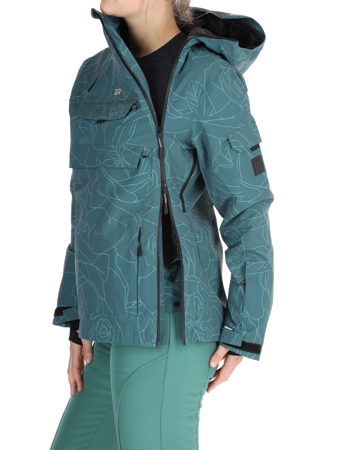 Rehall, Lou-R ski jacket women Roses Smoke Pine green 