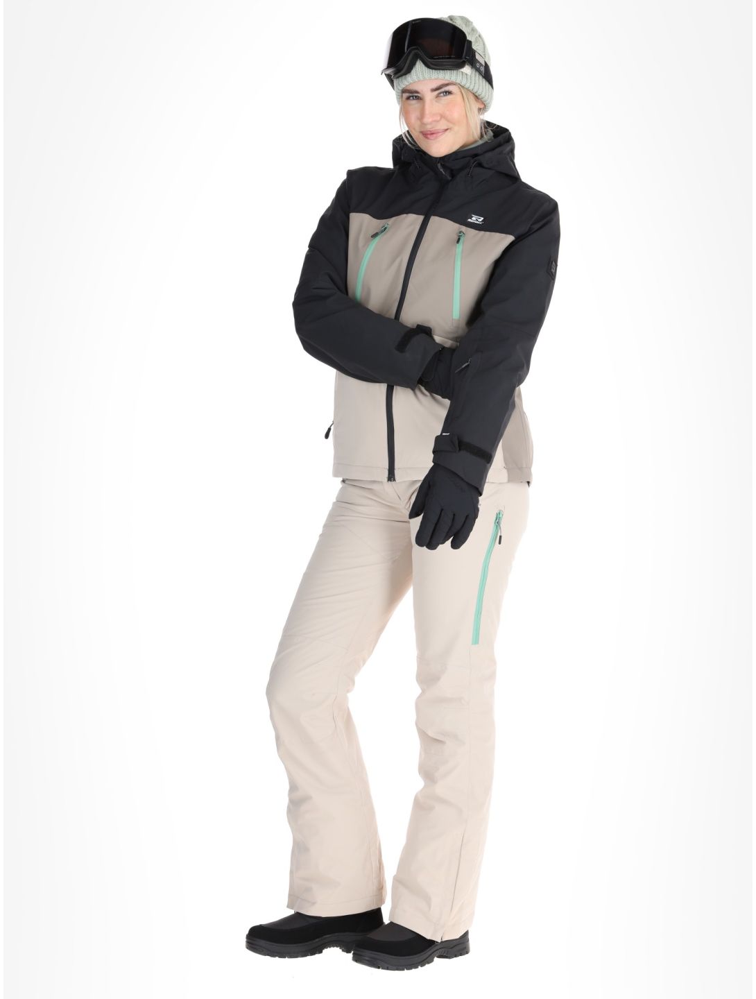 Rehall, Meave-R ski jacket women Feldspar beige, black, green 