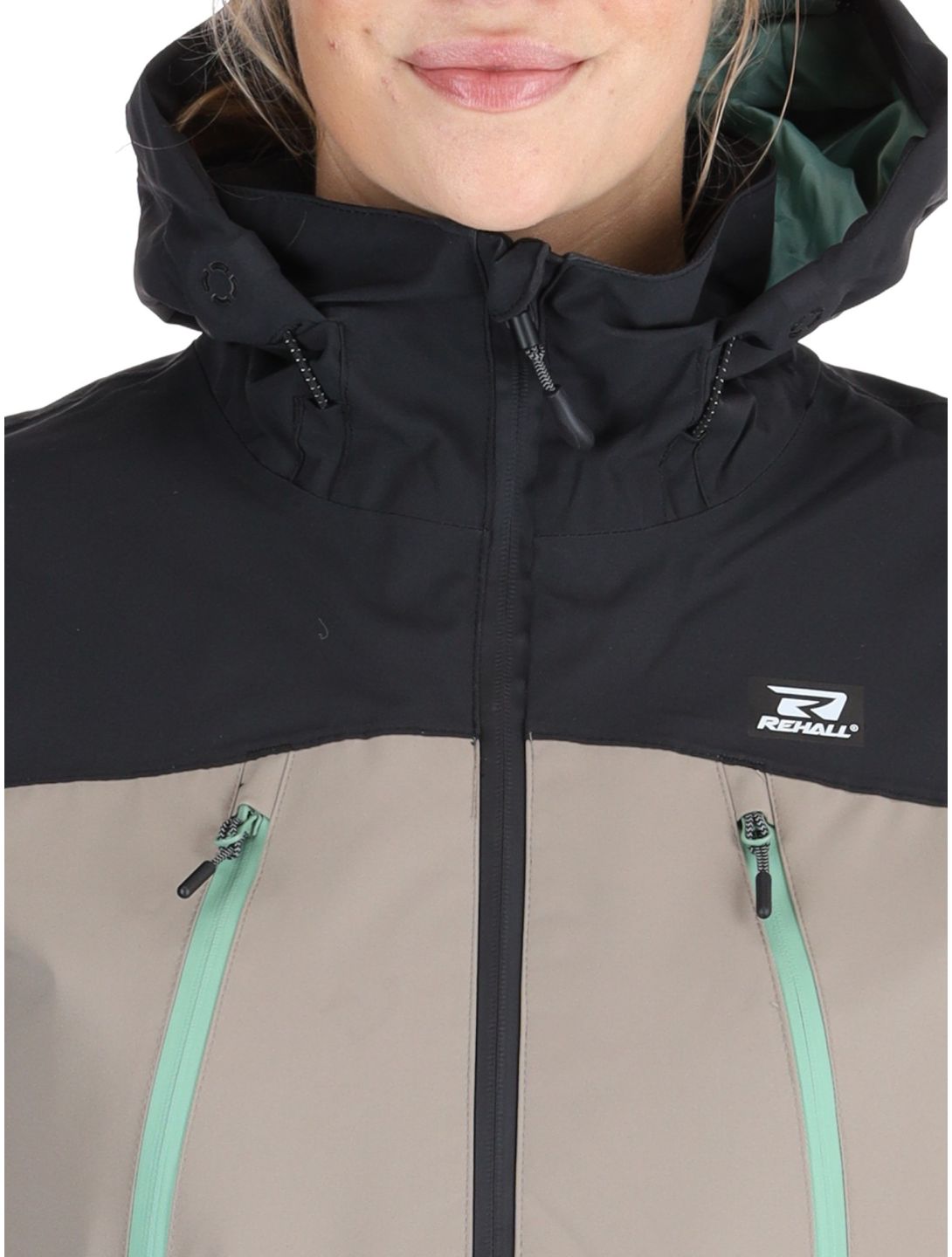 Rehall, Meave-R ski jacket women Feldspar beige, black, green 