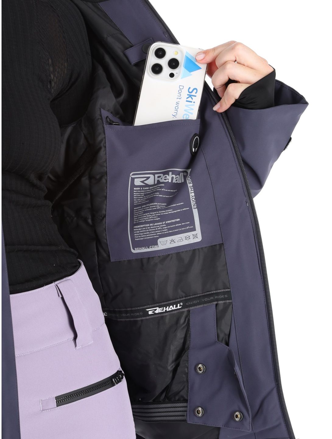 Rehall, Meave-R ski jacket women Graphite grey, purple 