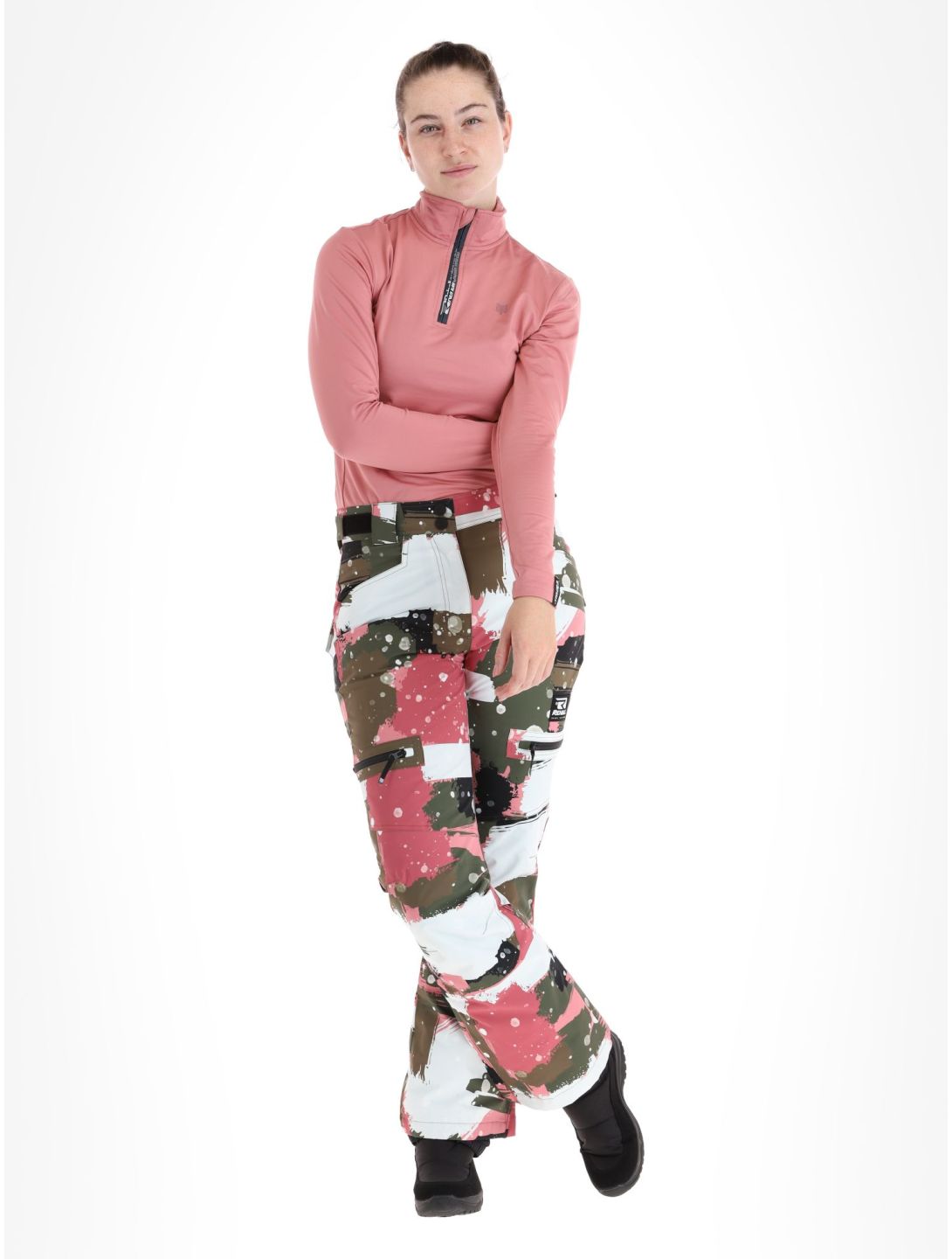 Rehall, Nori-R ski pants women Camo Abstract Rose multicolor, pink 