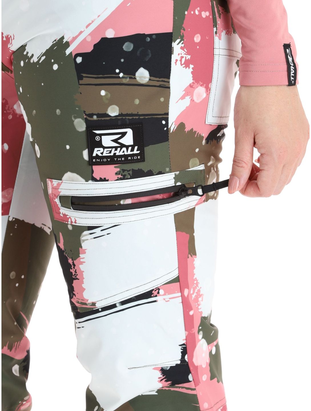 Rehall, Nori-R ski pants women Camo Abstract Rose multicolor, pink 