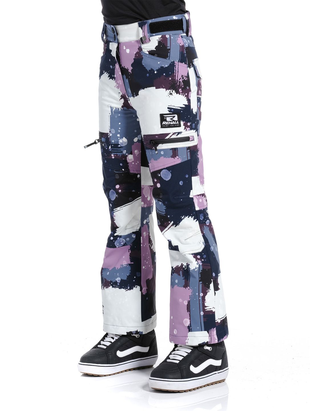 Rehall, Nori-R-Jr. ski pants kids Camo Abstract Lavender multicolor, purple 