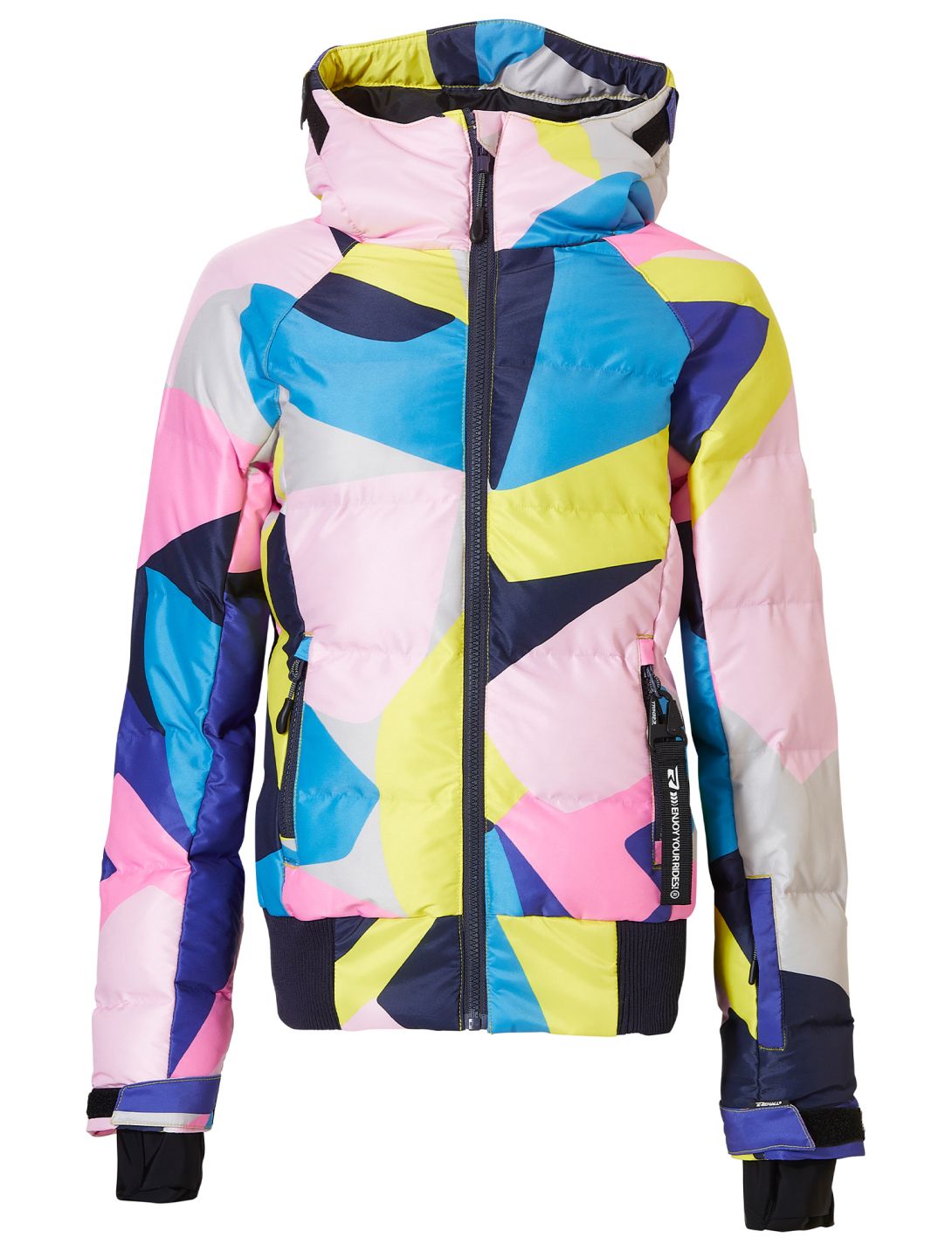 Rehall, Puffy-R ski jacket kids Abstract - Blazing Yellow-Lilac multicolor 