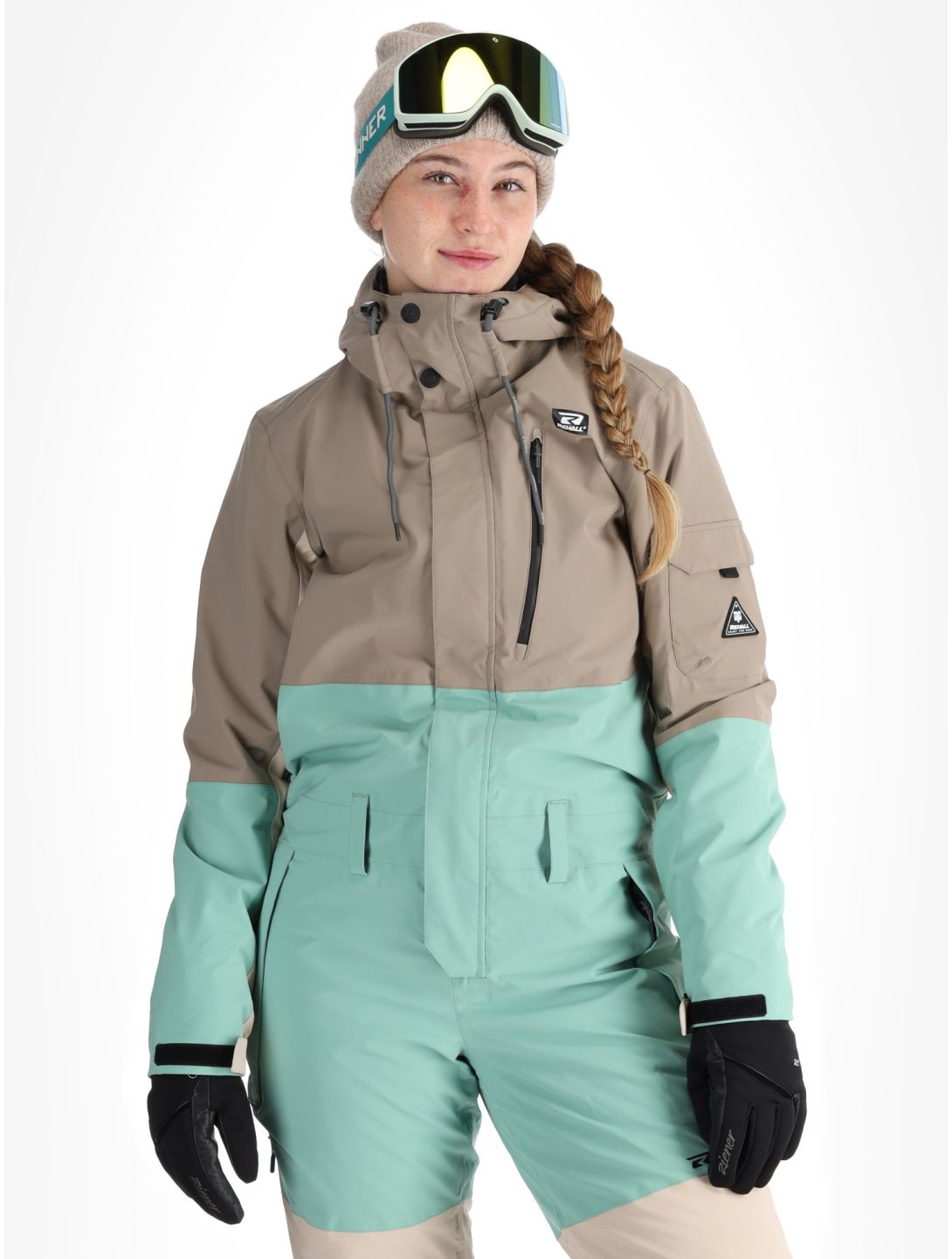 Rehall, Tyger-R ski suit women Feldspar beige, green 