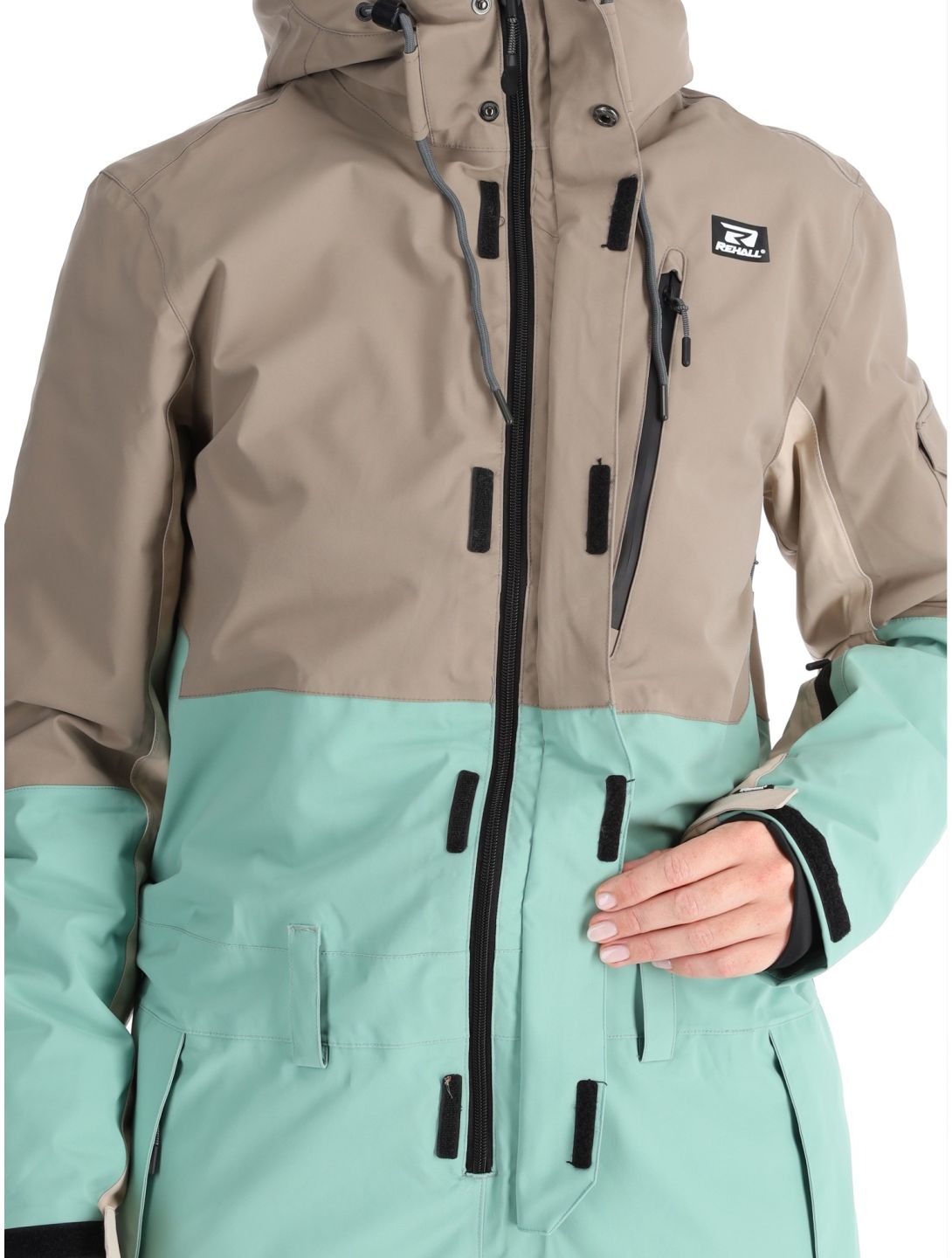 Rehall, Tyger-R ski suit women Feldspar beige, green 