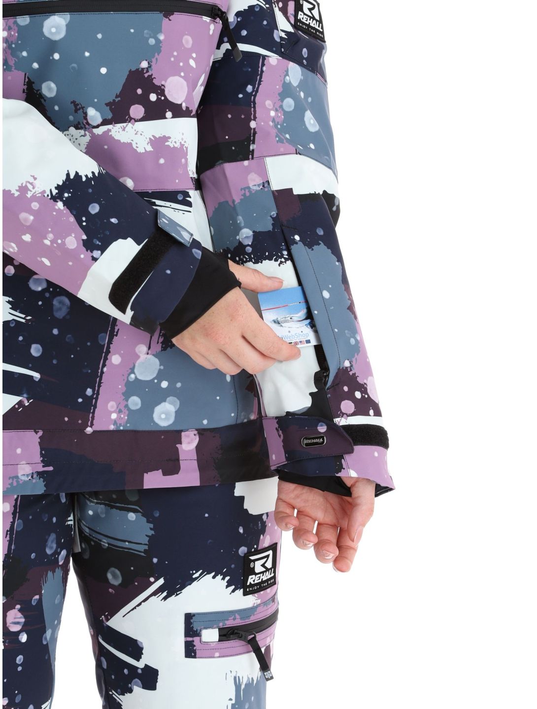 Rehall, Vie-R ski jacket women Camo Abstract Lavender multicolor, purple 