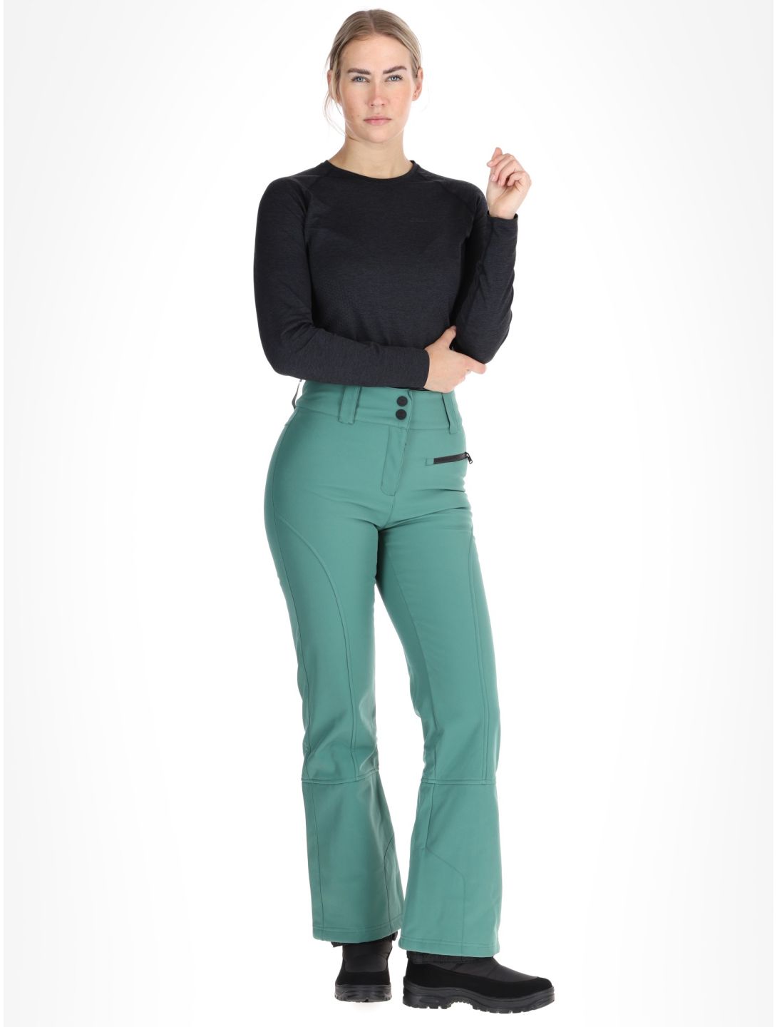 Rehall, Yves-R softshell ski pants women Smoke Pine green 