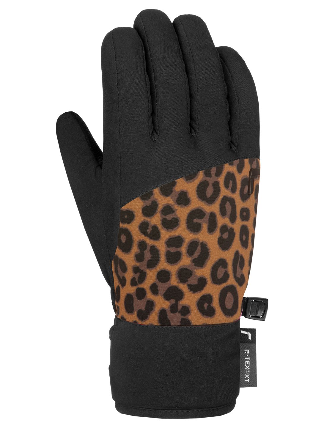 Reusch, Beatrix R-TEX® XT ski gloves kids Black / Brown Leopard black, brown 