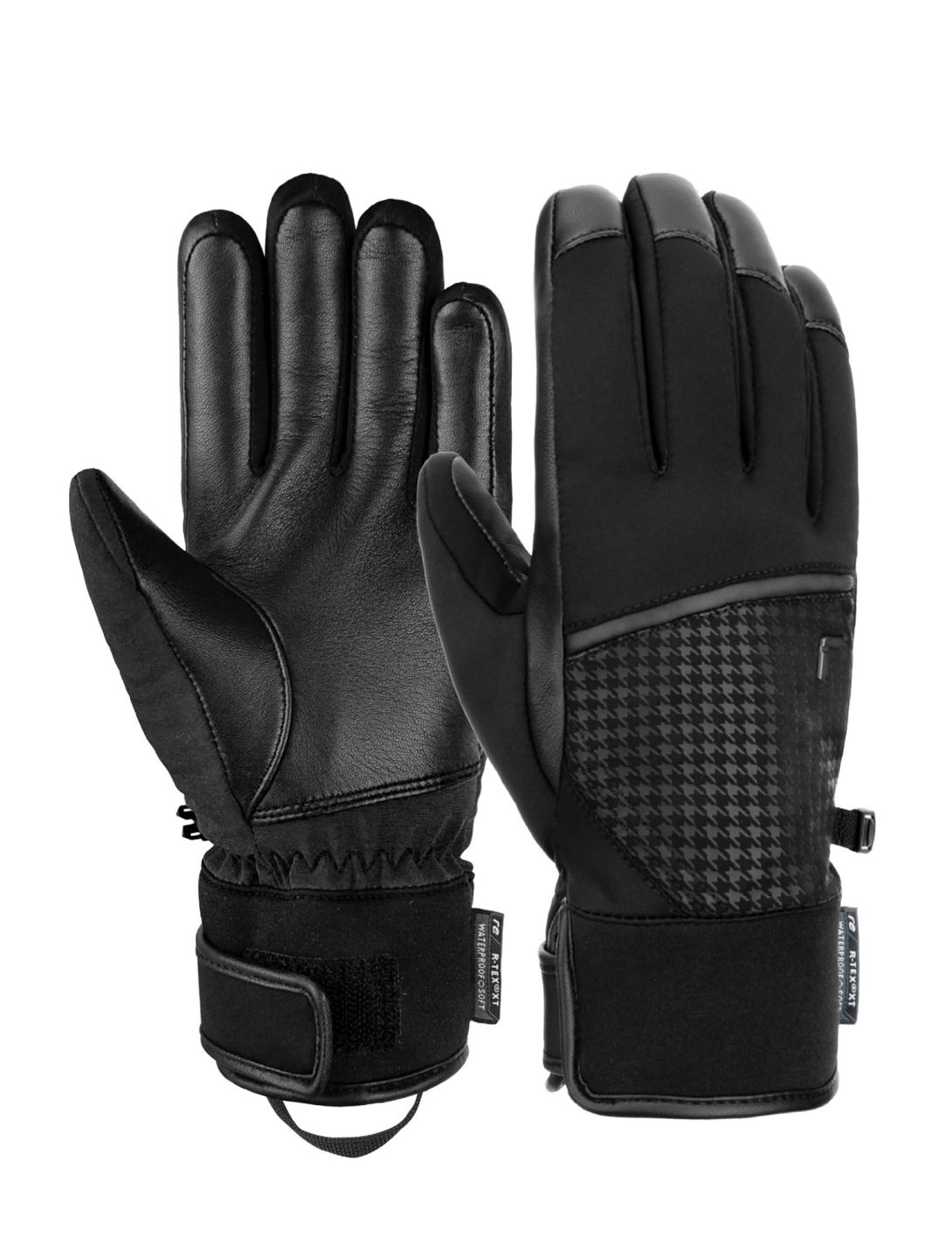 Reusch, Mara R-TEX® XT ski gloves women Black / Pied de Poule black 