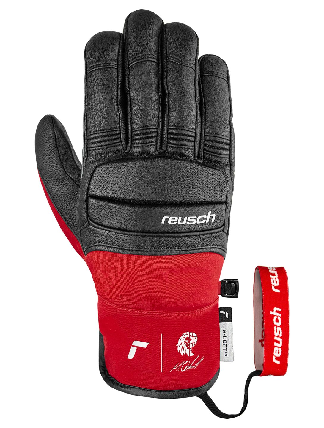 Reusch, Marco Odermatt ski gloves men Black / Fire Red black, red 