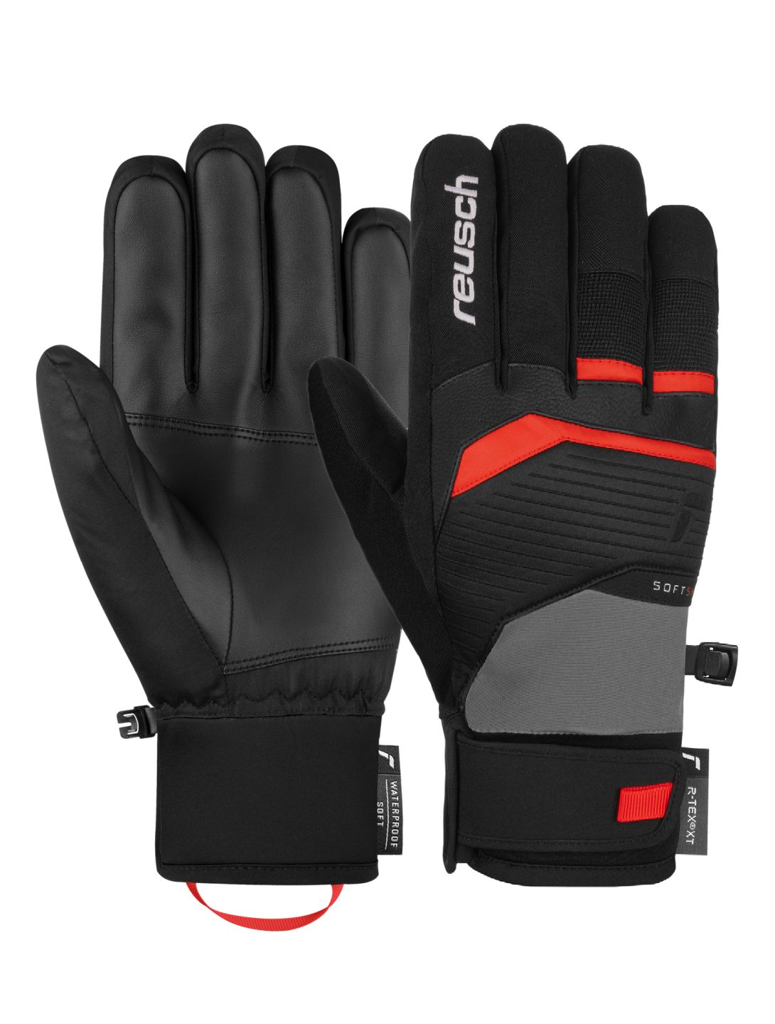 Reusch, Reusch Venom R-TEX® XT ski gloves men Steel Gray / Fire Red grey, red 