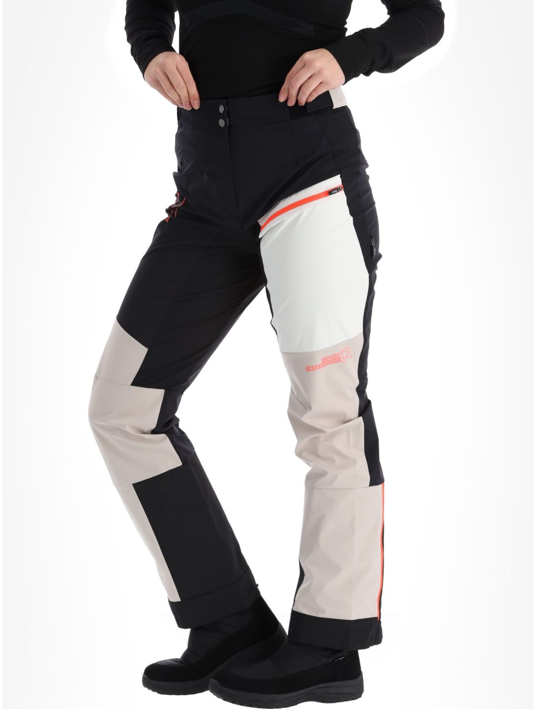 Rock Experience, Inuit Tech softshell ski pants women Caviar / Chateau Gray / Marshmallow black, grey, white 