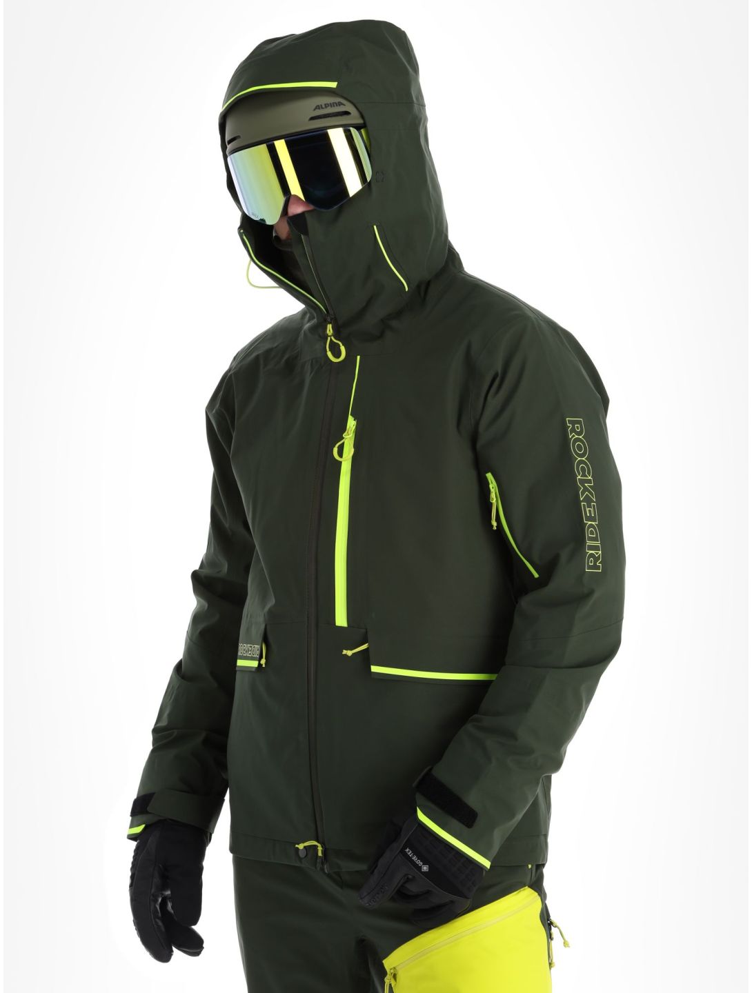 Rock Experience, Rockmantic hardshell ski jacket men Kombu Green / Safety Yellow green, yellow 