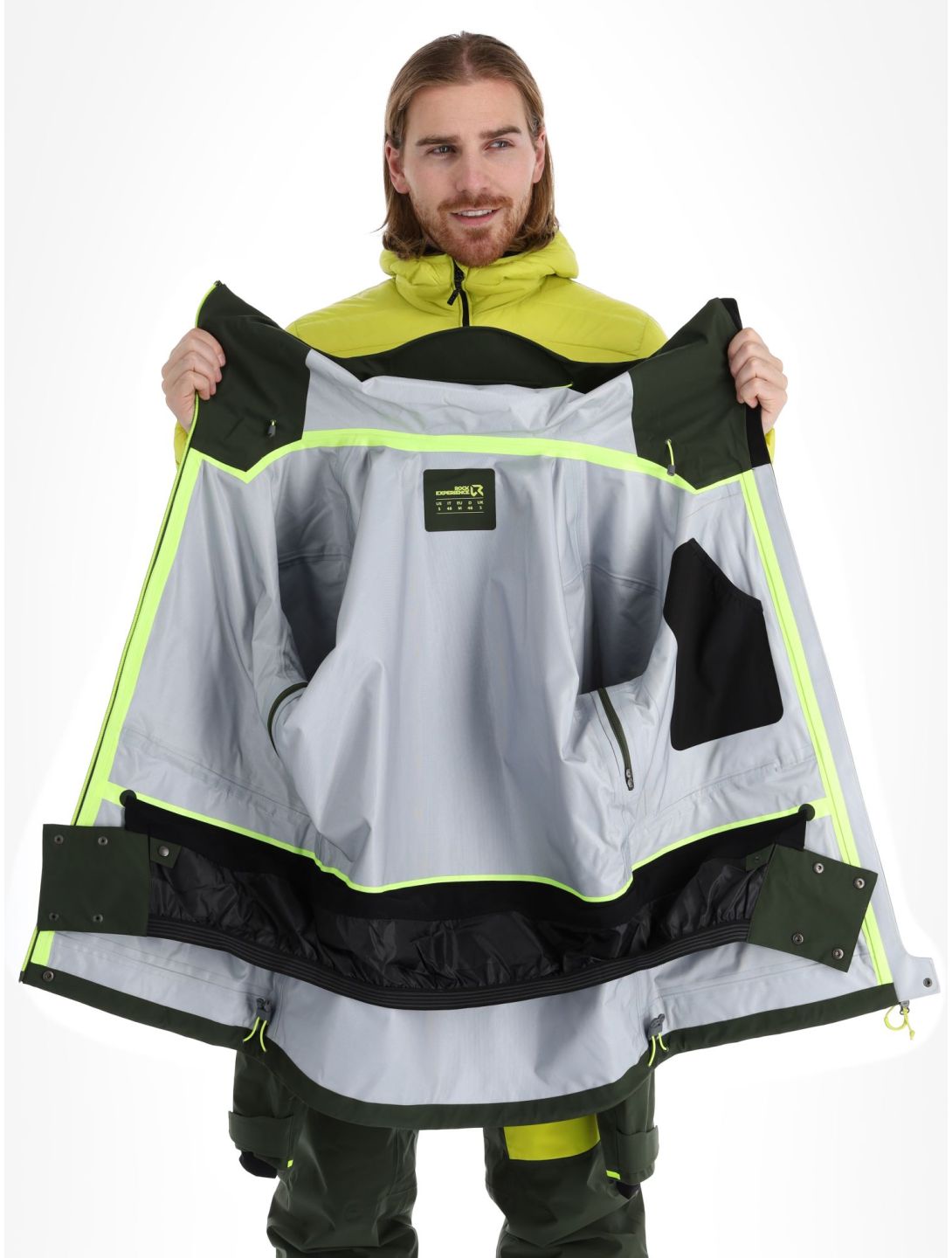 Rock Experience, Rockmantic hardshell ski jacket men Kombu Green / Safety Yellow green, yellow 