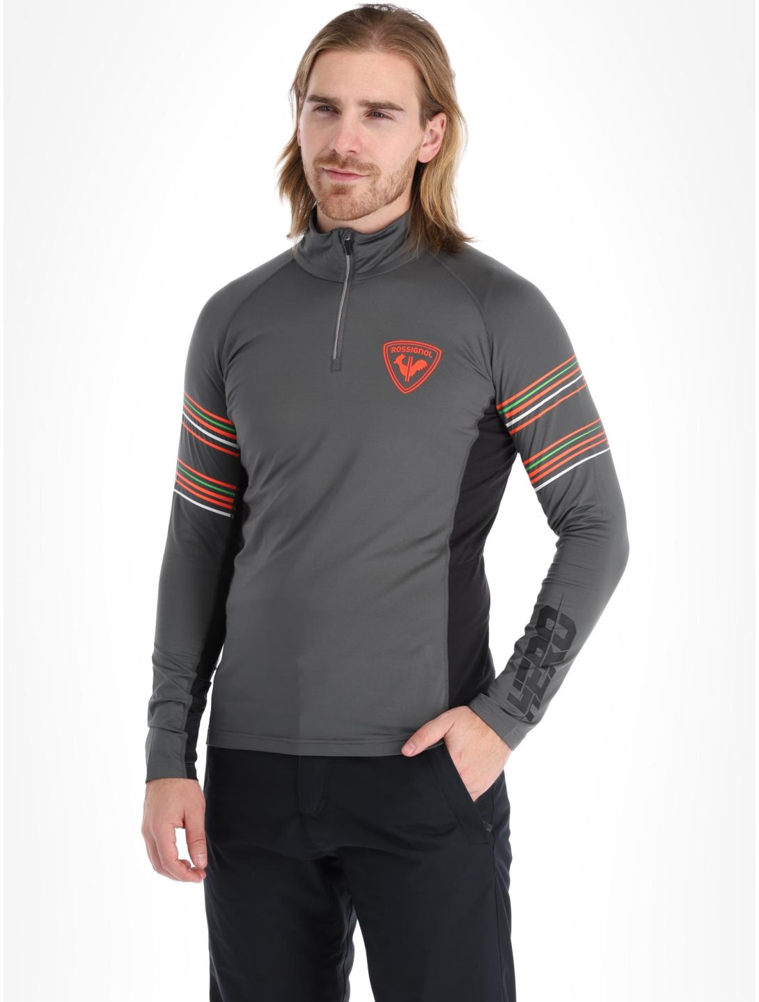 Rossignol, Classique Hero 1/2 Zip pullover men Onyx Grey grey 