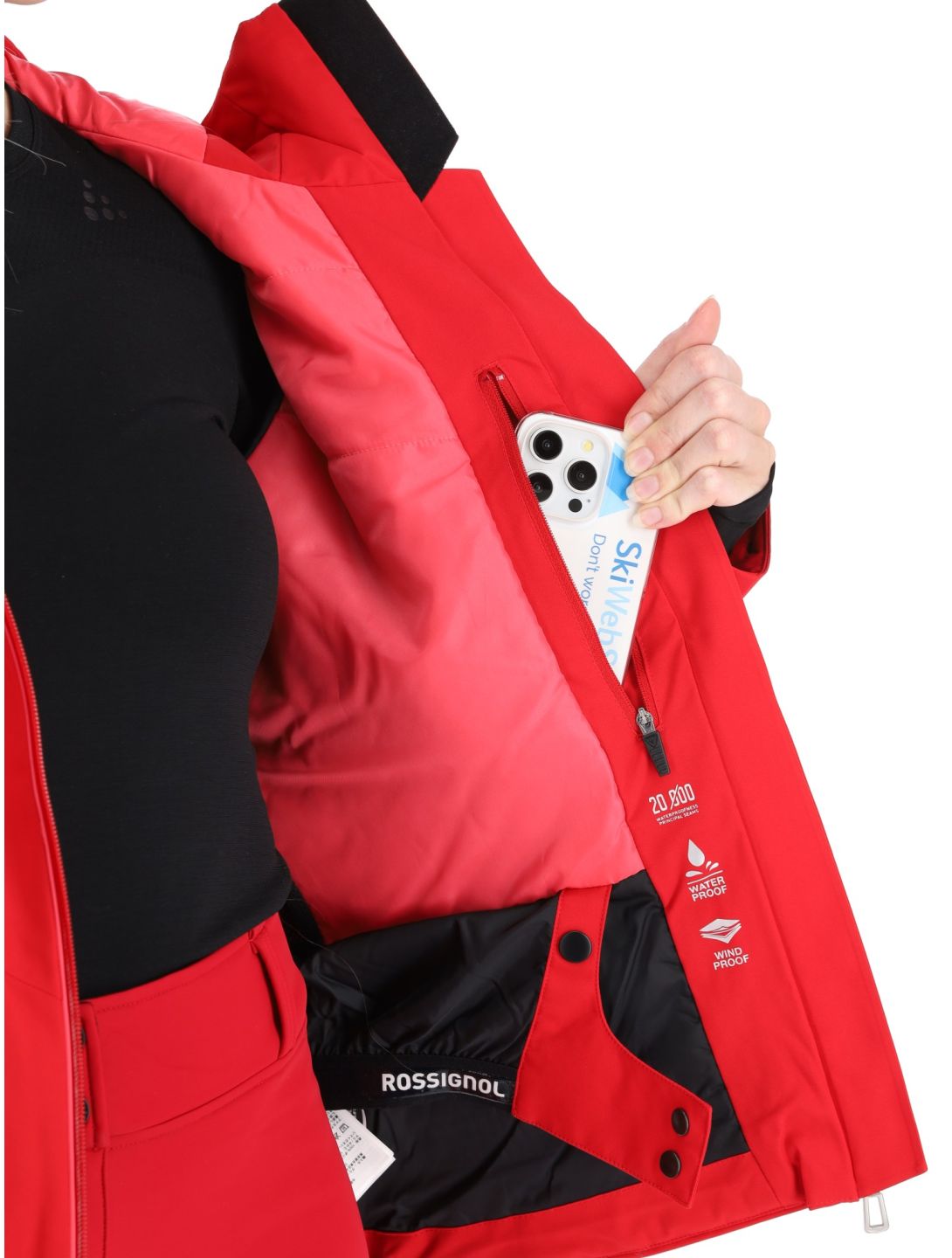 Rossignol, W Strawpile ski jacket women Ruby Red red 