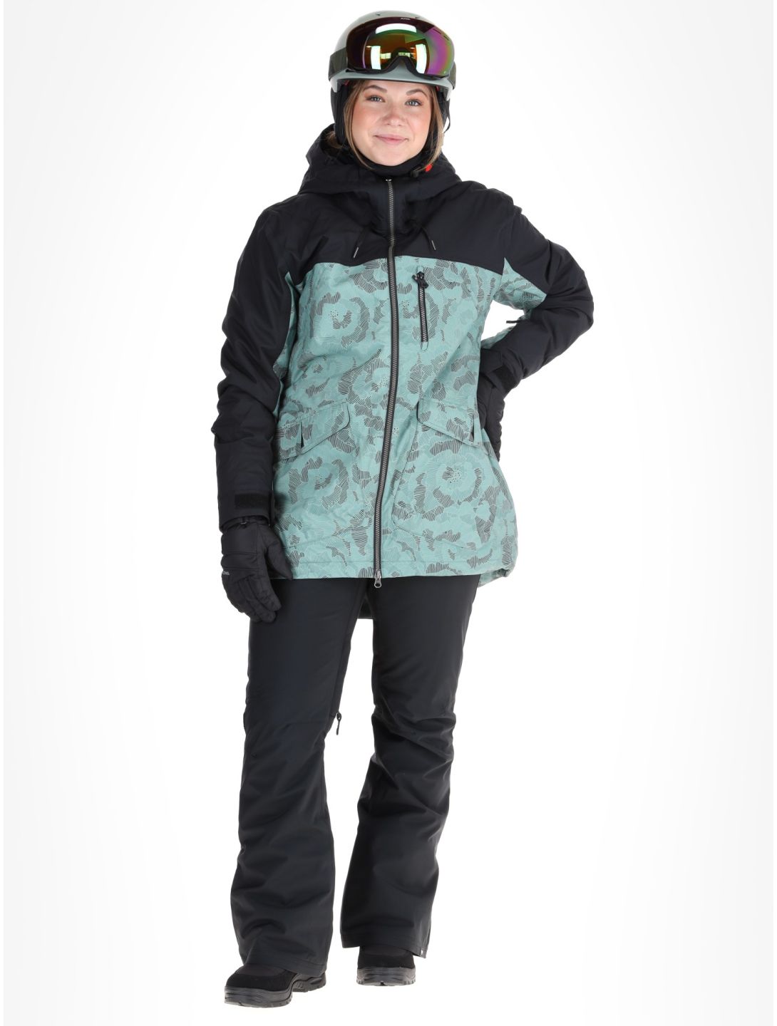 Roxy, Stated ski jacket women Lily Pad Sketch Book black, green 