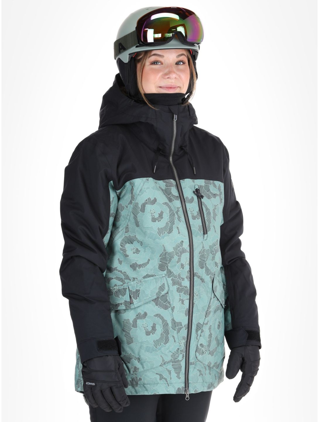 Roxy, Stated ski jacket women Lily Pad Sketch Book black, green 