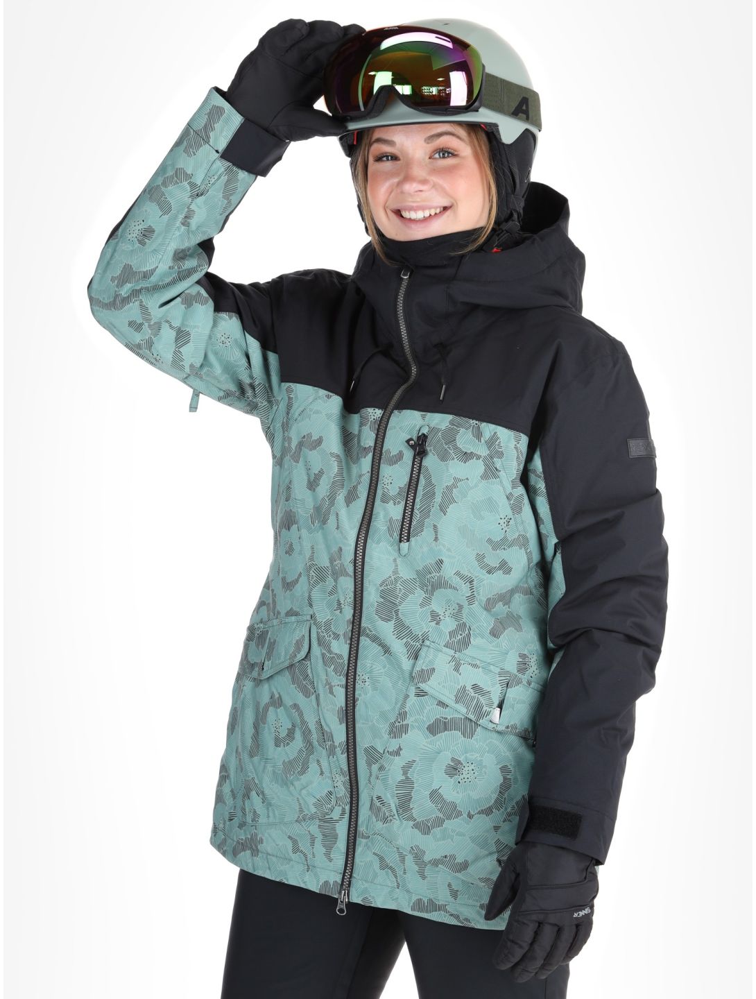 Roxy, Stated ski jacket women Lily Pad Sketch Book black, green 