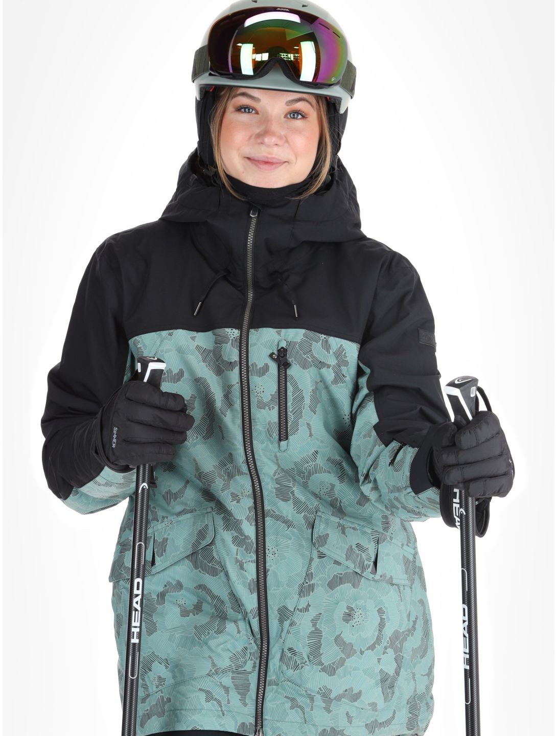 Roxy, Stated ski jacket women Lily Pad Sketch Book black, green 