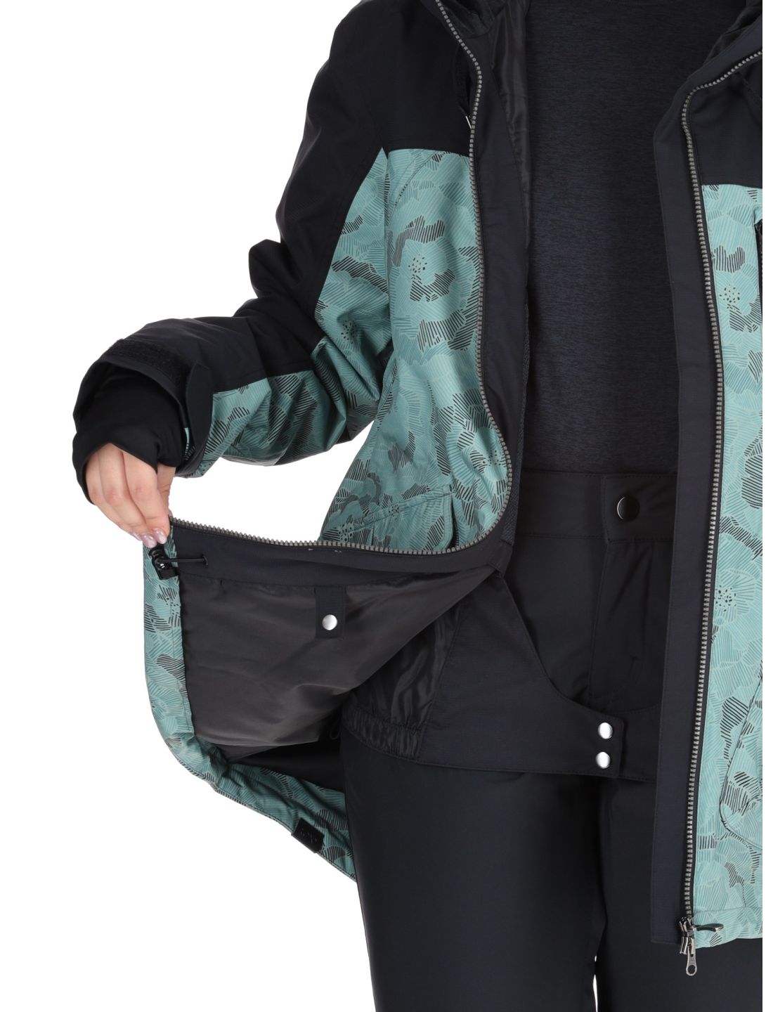 Roxy, Stated ski jacket women Lily Pad Sketch Book black, green 