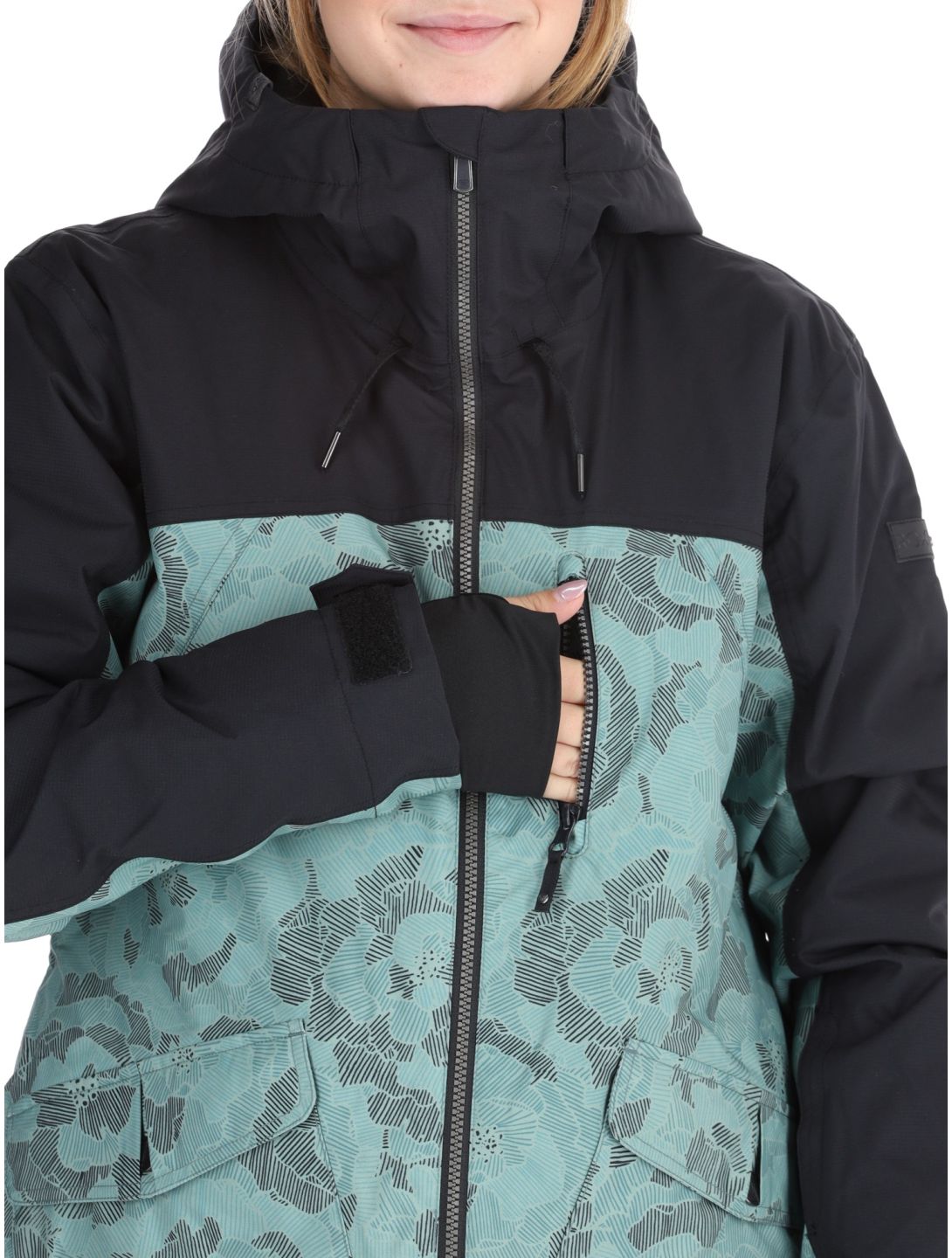 Roxy, Stated ski jacket women Lily Pad Sketch Book black, green 