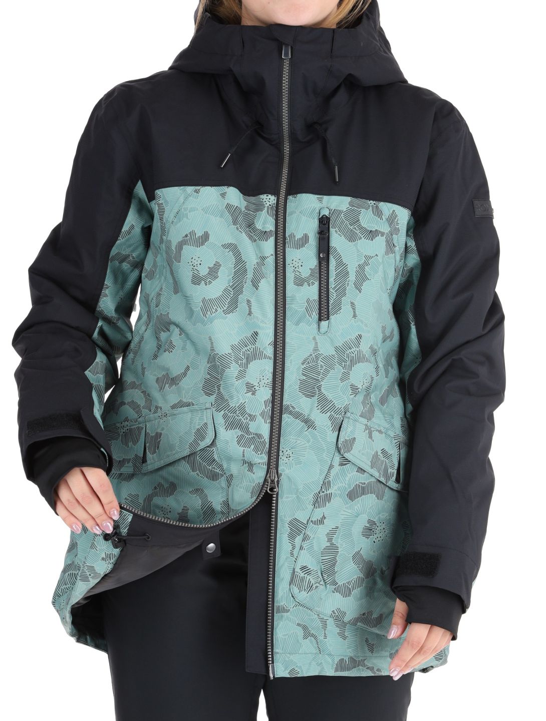 Roxy, Stated ski jacket women Lily Pad Sketch Book black, green 