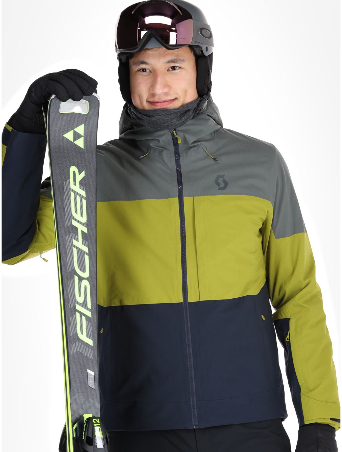 Scott, Jacket M's Ultimate Dryo 10 ski jacket men Shadow Grey / Meadow Green green, grey 