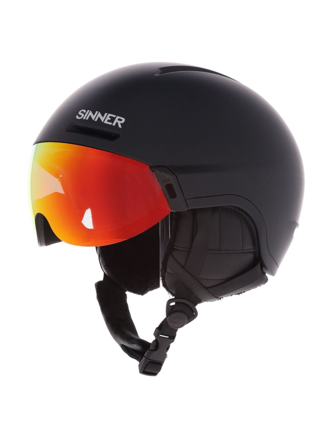 Sinner, Montblanc ski helmet with visor unisex Matt Black black 