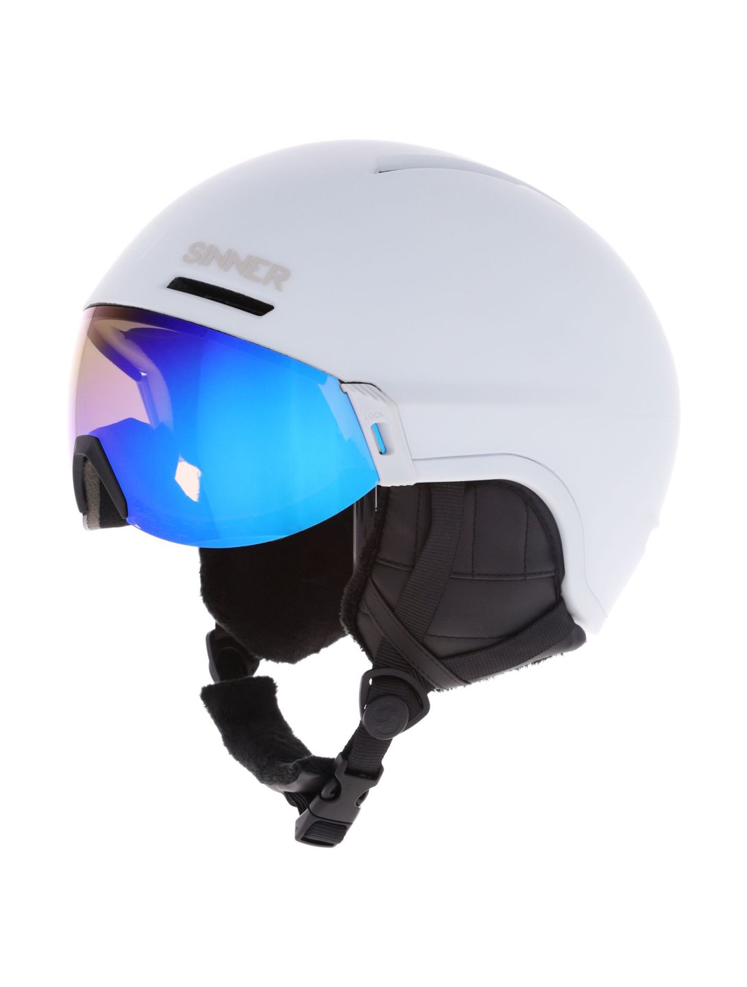 Sinner, Montblanc ski helmet with visor unisex Matt White white 