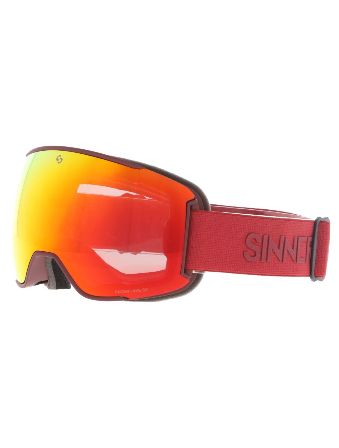 Sinner, Snowflake goggles spare lens unisex Matt Burgundy red 