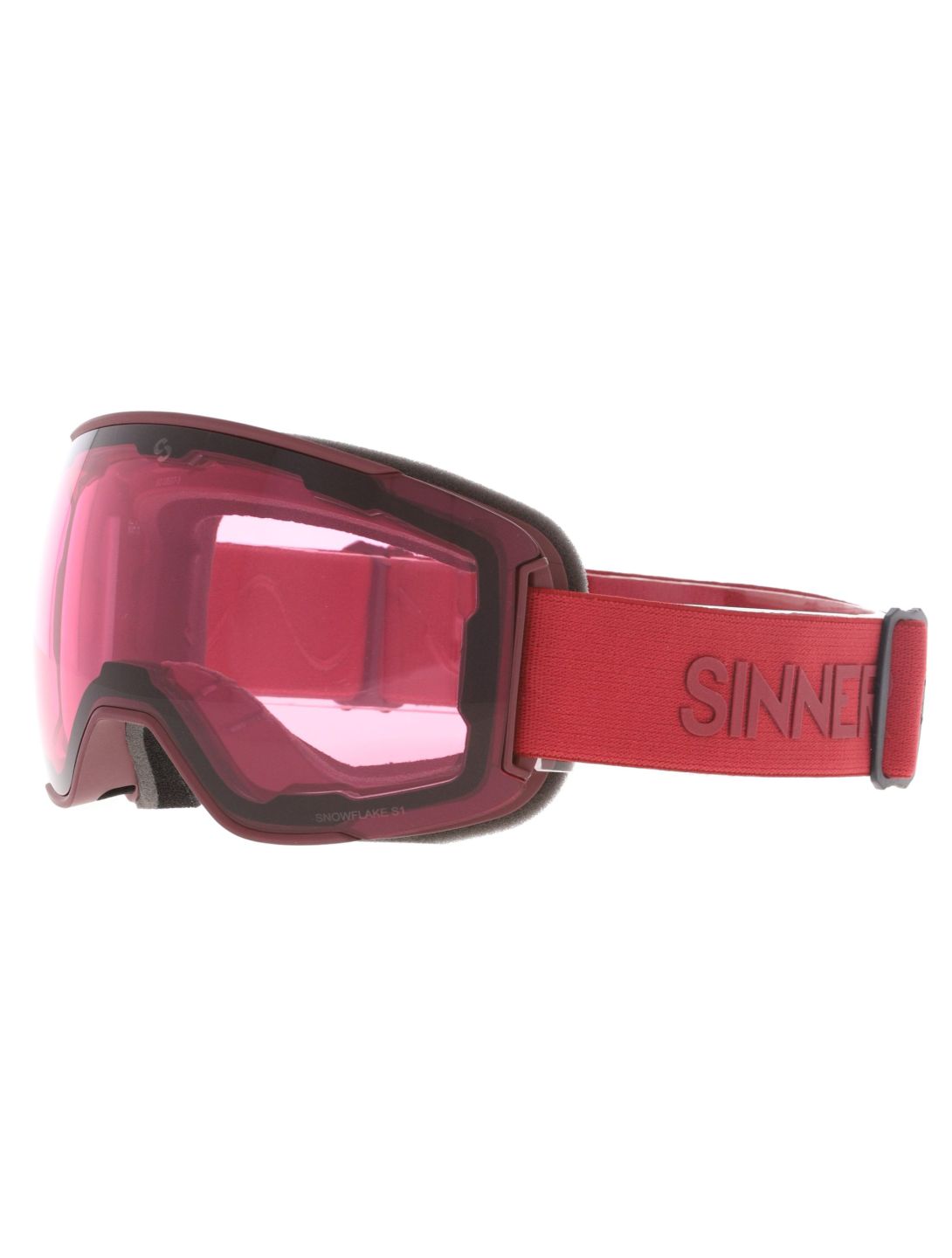 Sinner, Snowflake goggles spare lens unisex Matt Burgundy red 