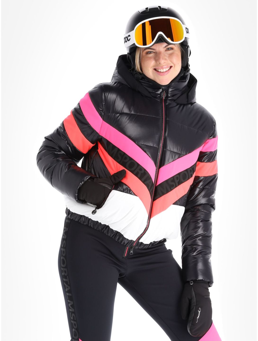 Sportalm Kitzbühel, Airbrush m.Kap.o.P. ski jacket women Black black, white 