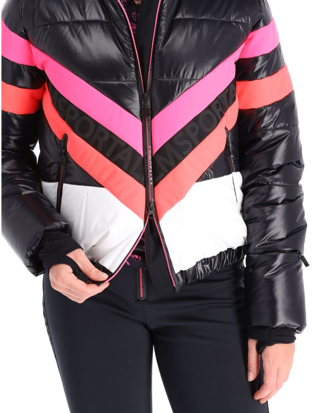 Sportalm Kitzbühel, Airbrush m.Kap.o.P. ski jacket women Black black, white 