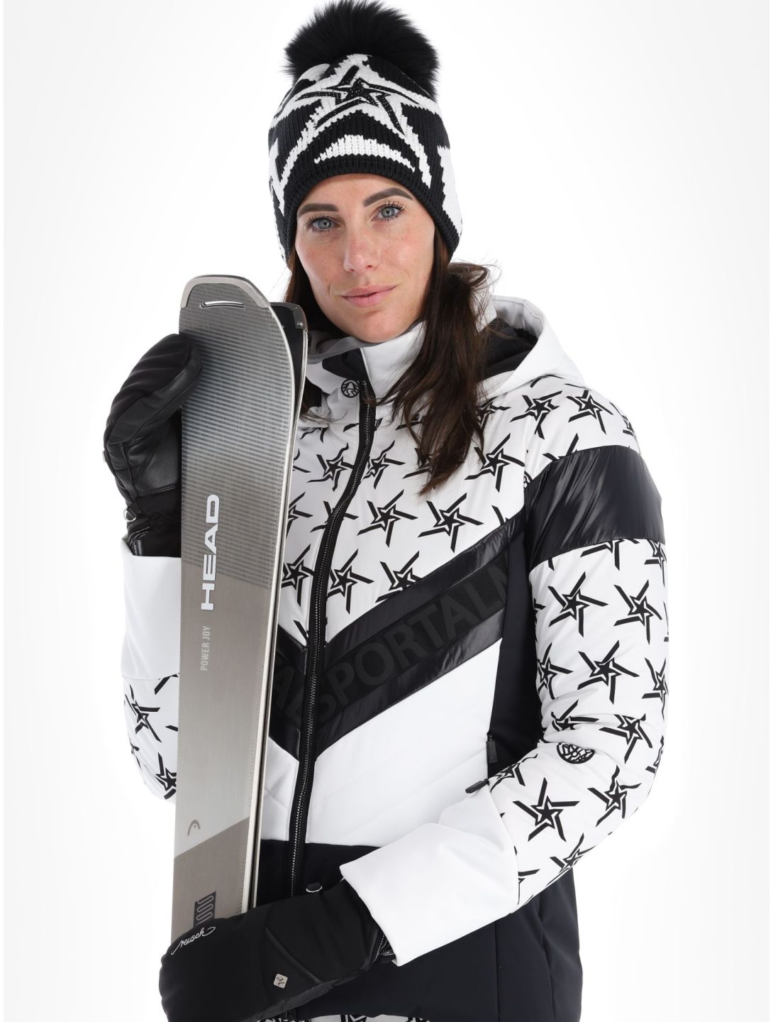 Sportalm Kitzbühel, Stereo m.Kap.o.P. ski jacket women Optical white black, white 