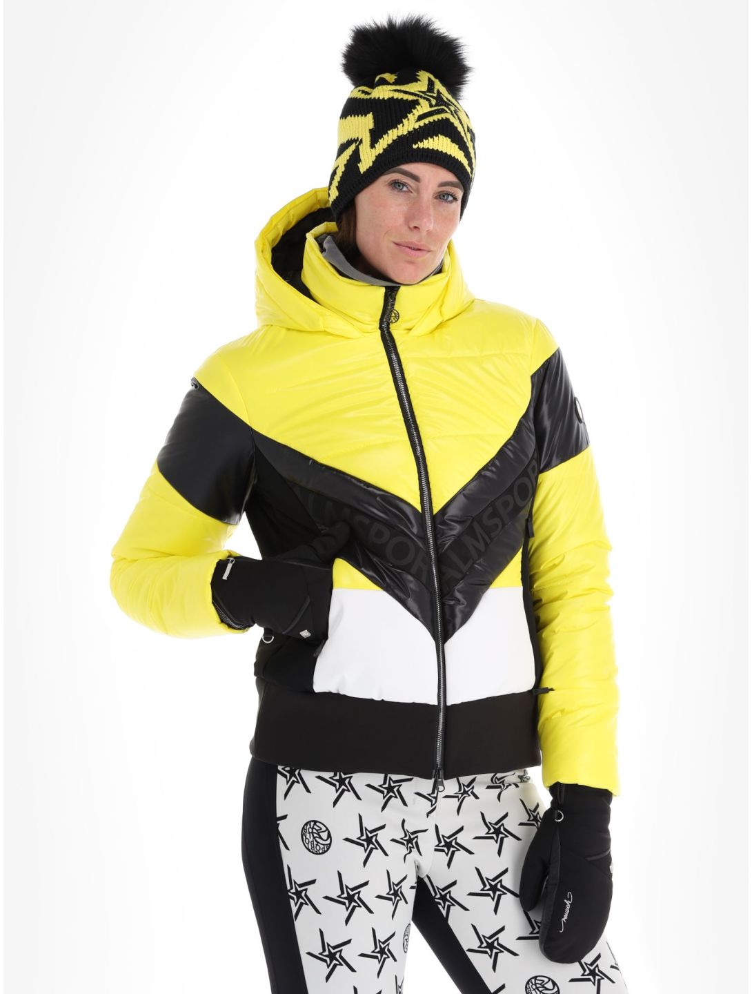 Sportalm Kitzbühel, Stockholm m.Kap.o.P. ski jacket women Blazing Yellow black, white, yellow 