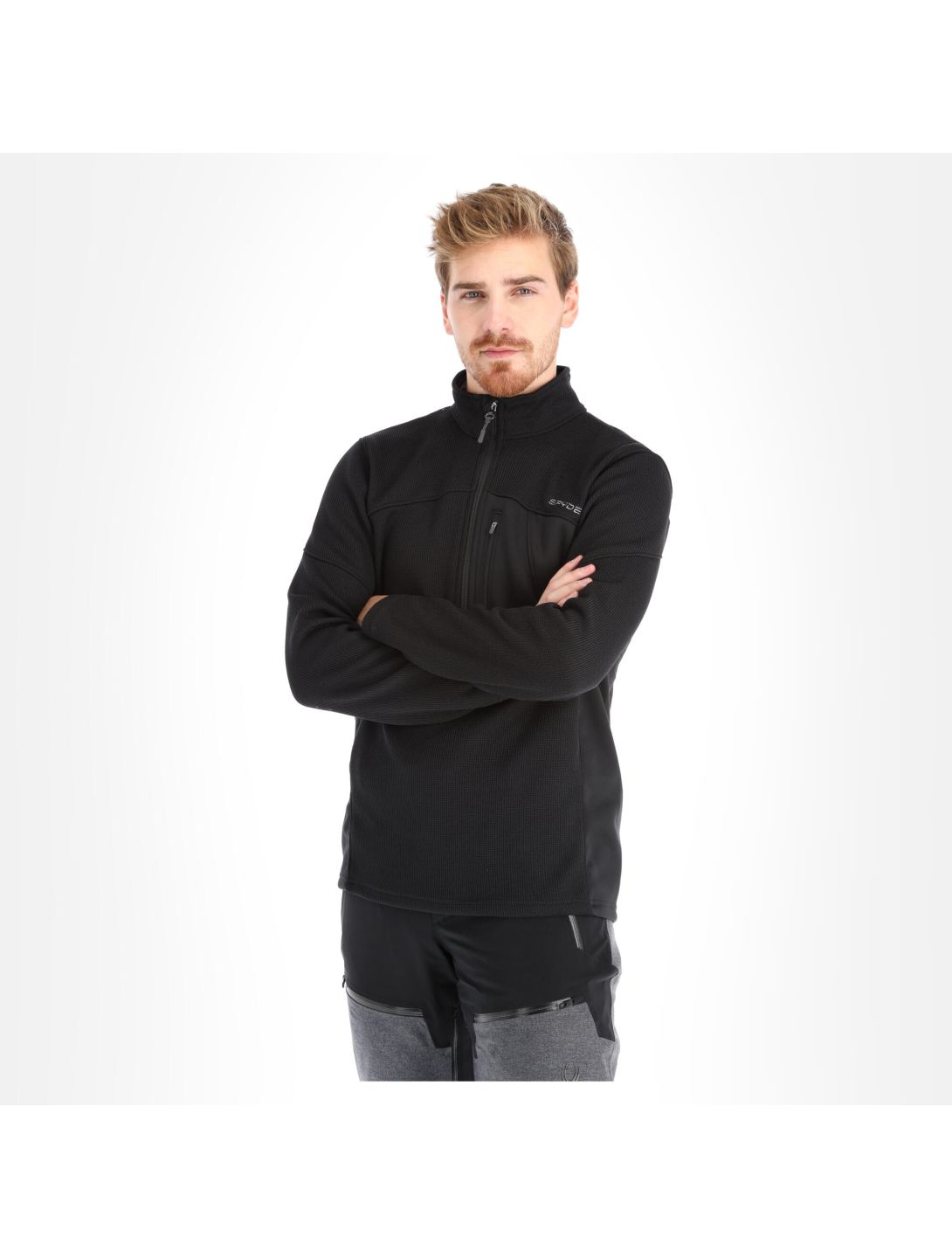 Spyder, Bandit Half Zip sweater men black 