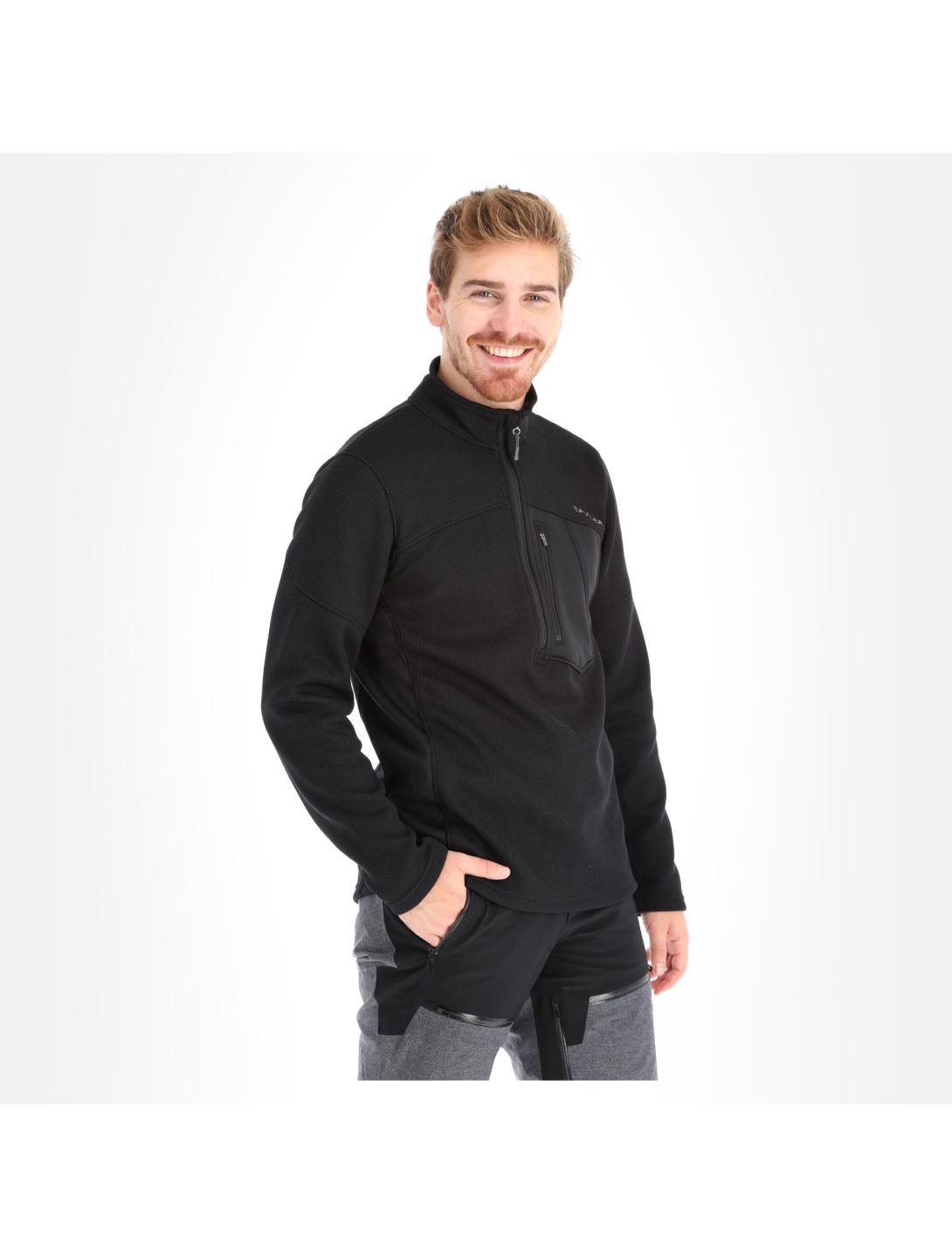 Spyder, Bandit Half Zip sweater men black 