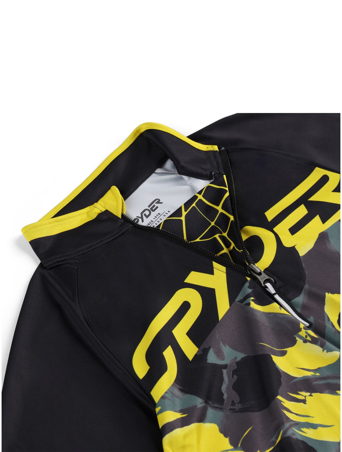 Spyder, Camo 1/2 Zip pullover kids Acid Yellow yellow 