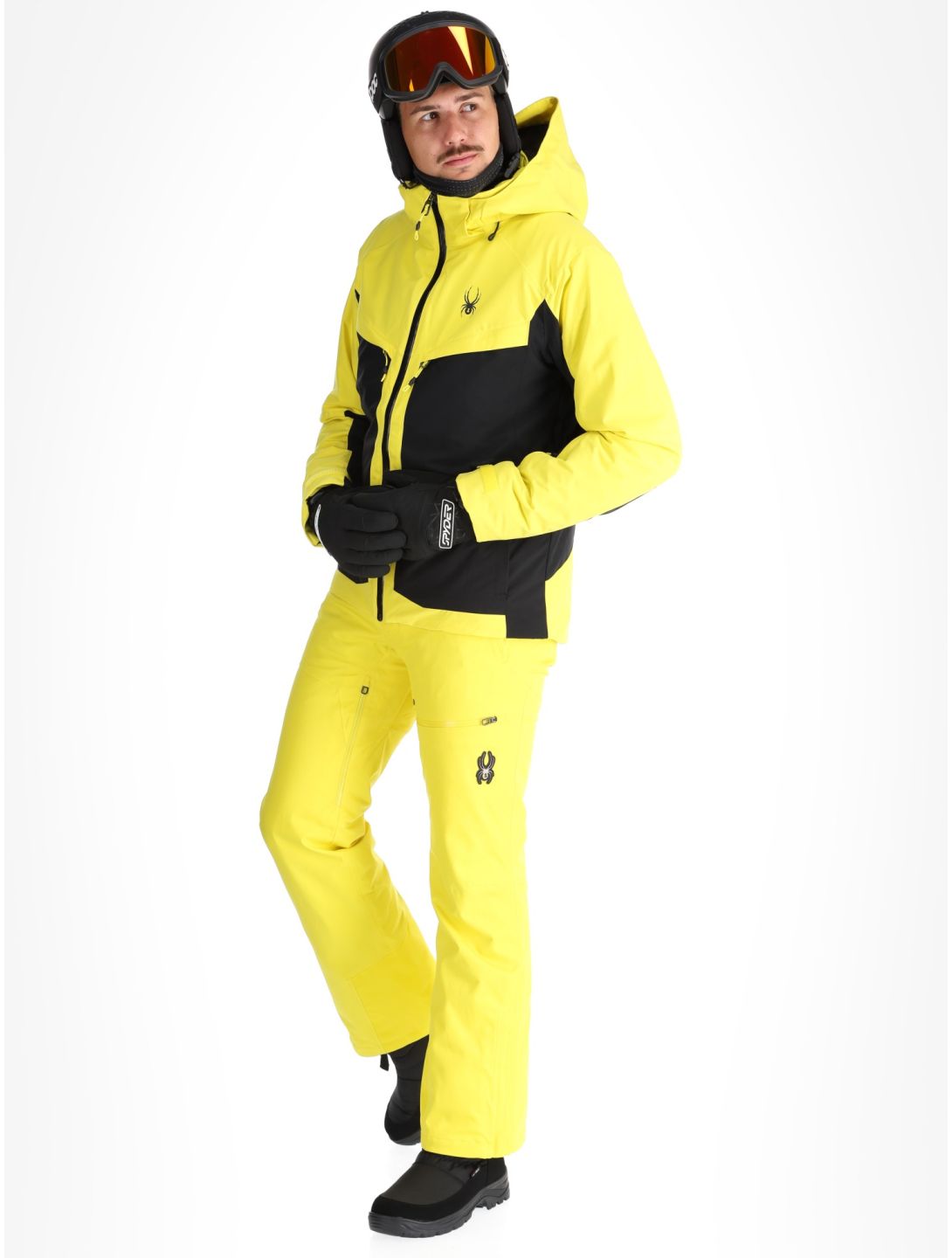 Spyder, Copper ski jacket men Acid Yellow black, yellow 