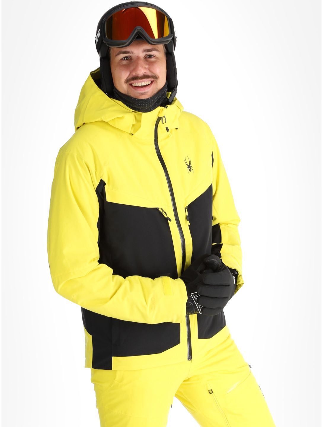 Spyder, Copper ski jacket men Acid Yellow black, yellow 